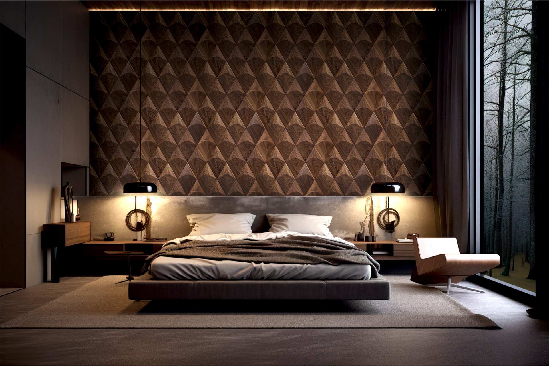 BEDROOM_DIAMOND WALNUT_OFF Michigan Lake House Wood Flooring Installation